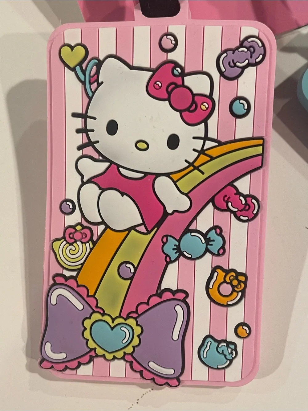 SANRIO HELLO KITTY AND FRIENDS LUGGAGE ID TAGS (2) PINK TURQUOISE CANDY NWT